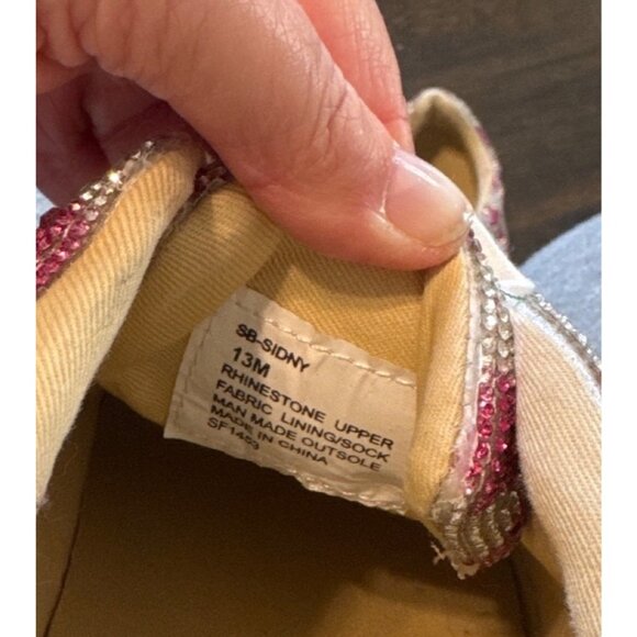 Betsey Johnson Platform Sneakers Rhinestone SHOES Hearts Size 13M - Picture 8 of 8